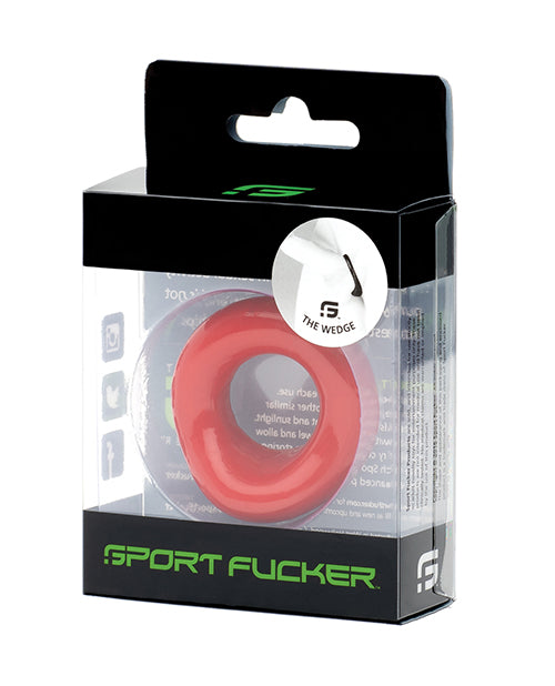 665, Inc 13027 Sport Fucker Wedge, Red Silicone Cockring