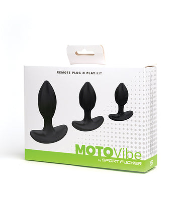 Sport Fucker MotoVibe Plug N Play Kit, Black Silicone, 10 Modes, Remote Control