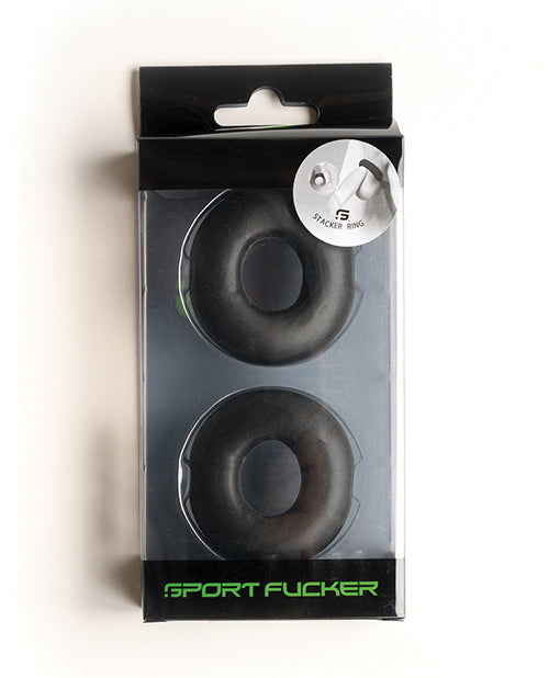 665, Inc 23185 Sport Fucker Stacker Rings, Black Silicone, TPR