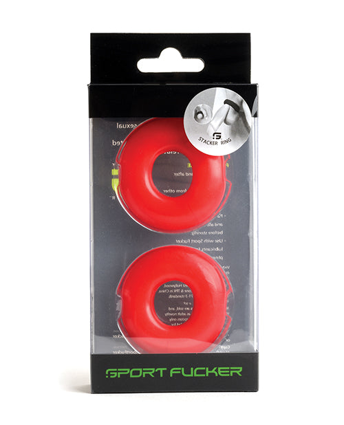 665, Inc 23187 Stacker Rings, Silicone, Red