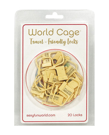 World Cage SFW-WCTFL Travel Friendly Locks, 20 Pack Plastic