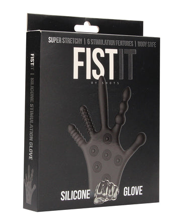 Shots Fistit Silicone Stimulation Glove, Black – Body-Safe & Waterproof
