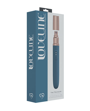 Shots LoveLine The Traveler Rechargeable Vibrator, Blue - 10 Modes, Waterproof