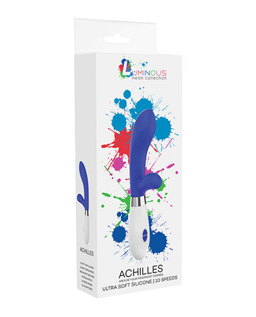 Shots Luminous Achilles Silicone Rabbit Vibrator, Royal Blue, 10-Speed