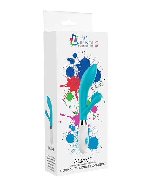 Shots America LLC LUM008TUR Agave Silicone 10 Speed Rabbit Vibrator, Turquoise