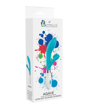 Shots America LLC LUM008TUR Agave Silicone 10 Speed Rabbit Vibrator, Turquoise