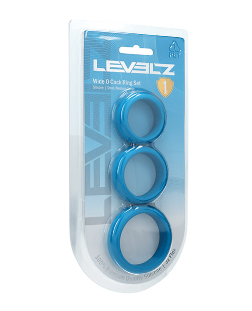Shots America LLC LVL01-0014TEA Levelz Wide O Silicone Cock Ring Set, 3pk Teal