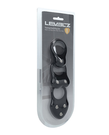 Shots America Levelz Silicone Cock Ring Set, 3-Pack Black