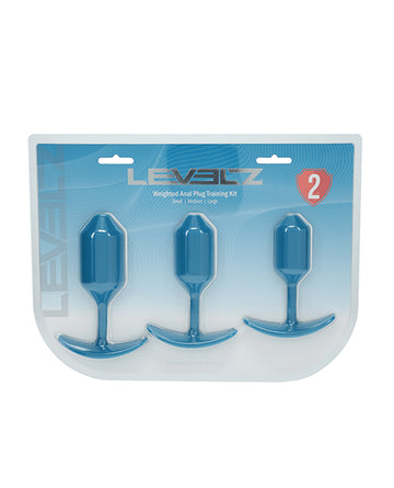 Shots LVL02-0005TEA Weighted Anal Plugs Training Kit, Set of 3, Teal