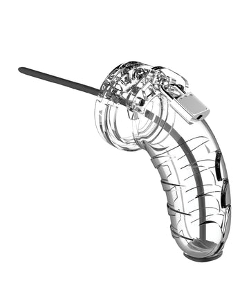 Shots Man Cage 4.5" with Silicone Urethral Sounding, Clear