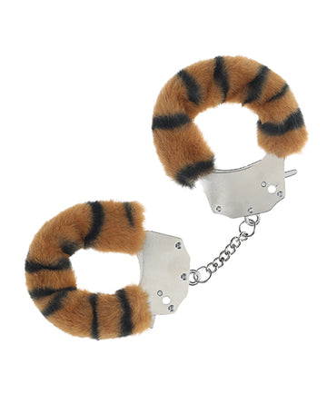 Shots America LLC OU1046TIG Heavy-duty Fluffy Handcuffs, Tiger Pattern