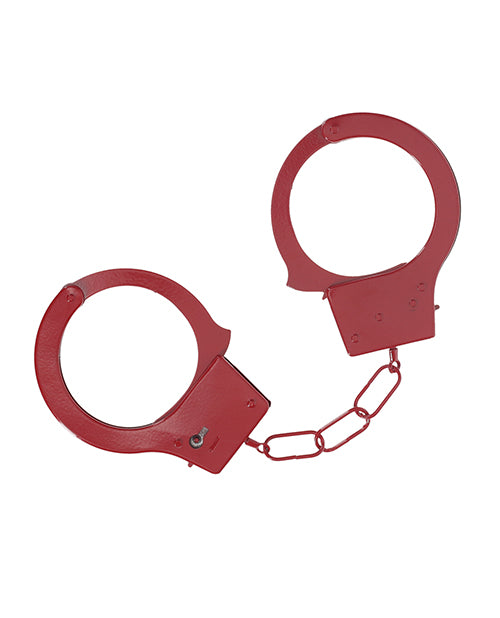 Shots America LLC OU1048RED Classic Metal Handcuffs, Red, Iron