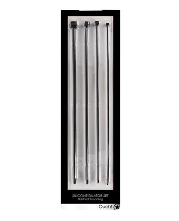 Shots Ouch Urethral Sounding Dilator Set, Black, 4-Piece