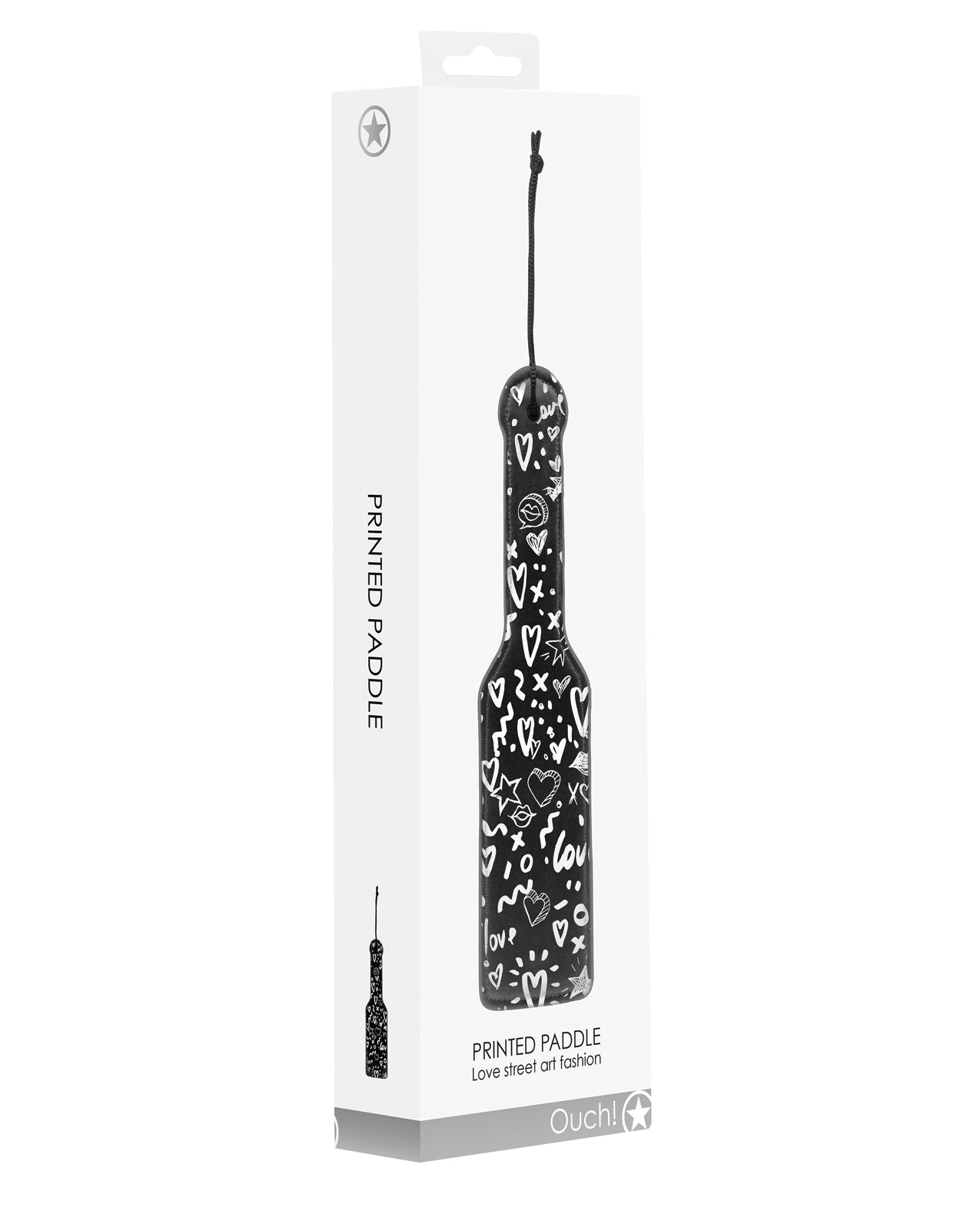 Shots America LLC OU330BLK Shots Ouch Bonded Leather Paddle, Black, 28.5cm