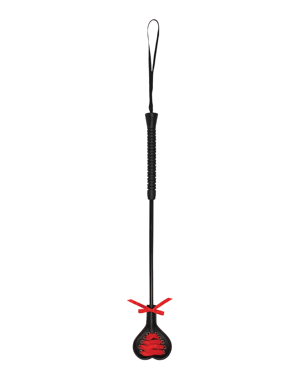 Shots America LLC OU406BLK Heart Crop, Black, Long Handled, Lace