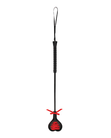 Shots America LLC OU406BLK Heart Crop, Black, Long Handled, Lace