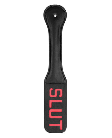 Shots America LLC OU417BLK Ouch Slut Paddle, Black Faux Leather, 12.4" L