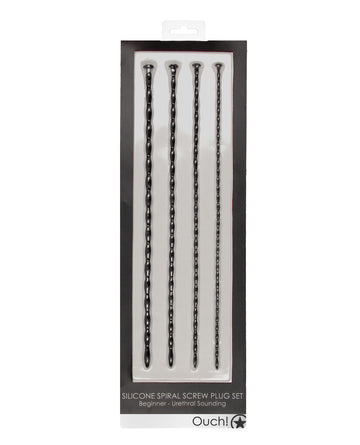 Shots America LLC OU436BLK Urethral Sounding Spiral Set, 4pc, Black