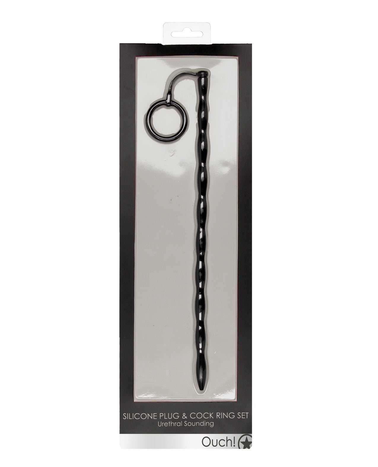 Shots America LLC OU438BLK Urethral Sounding & Cock Ring Set, 30cm