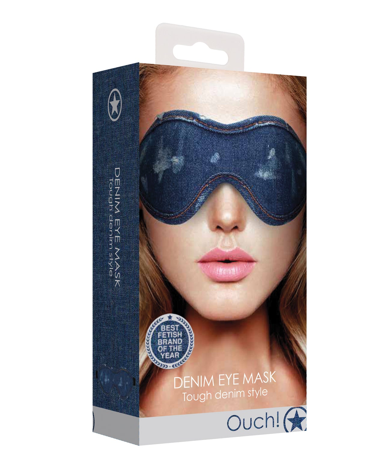 Shots America OU476BLU Denim Eye Mask, Blue, Elastic Strap, 23cm Width
