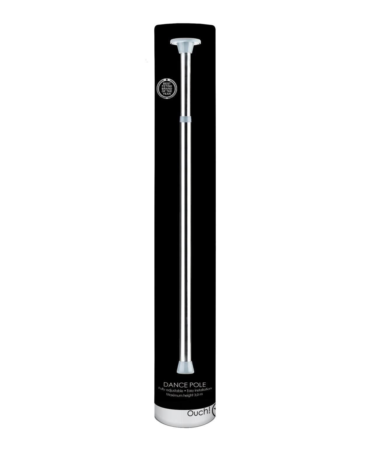 Shots America Ouch! Adjustable Dance Pole - Silver - 215-297cm Height