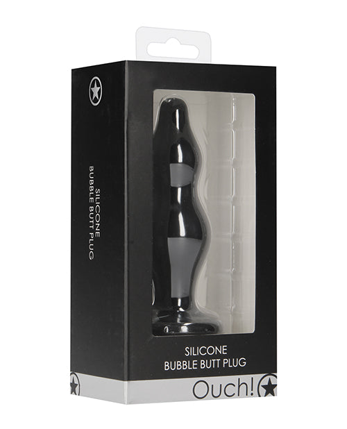 Shots America LLC OU498BLK Shots Ouch Bubble Butt Plug, Black Silicone