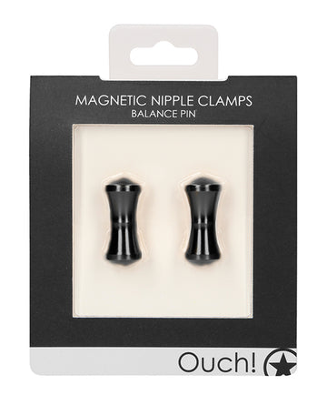 Shots Ouch Balance Pin Magnetic Nipple Clamps, Black Aluminum