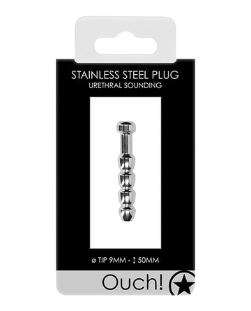 Shots Ouch Urethral Sounding Metal Plug, 1.97" L, 0.39" Tip, Stainless Steel