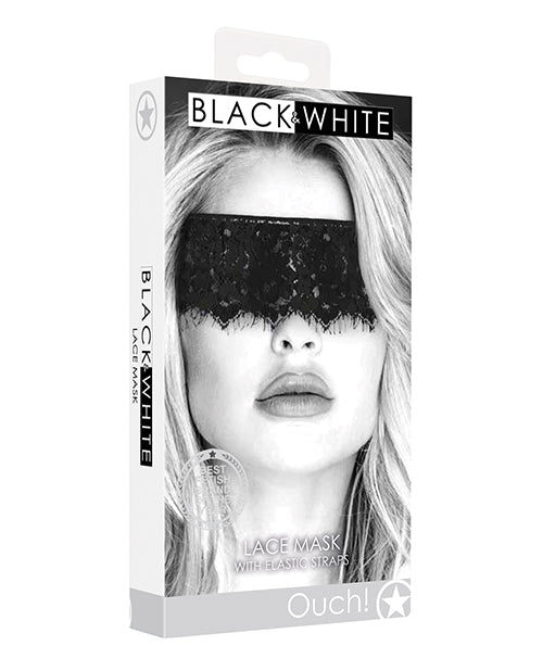 Shots America LLC OU682BLK Shots Ouch Black & White Lace Mask