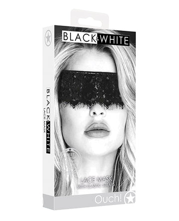 Shots America LLC OU682BLK Shots Ouch Black & White Lace Mask