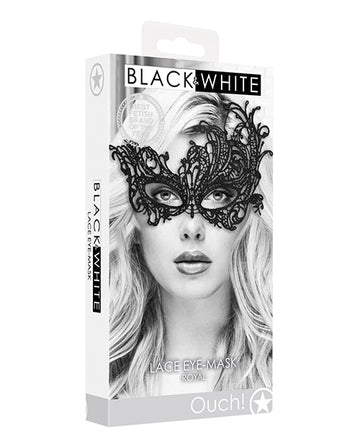 Shots America LLC OU687BLK Royal Black Lace Eye Mask, Polyester