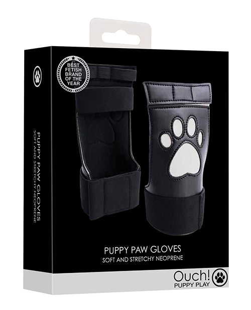 Shots Ouch Puppy Play Paw Cut-Out Gloves, White – Neoprene