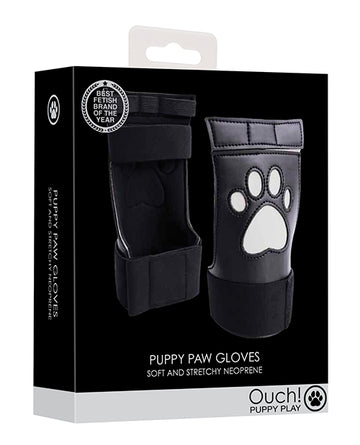 Shots Ouch Puppy Play Paw Cut-Out Gloves, White – Neoprene