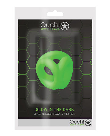Shots America Ouch! Glow in the Dark Cock Ring & Ball Strap