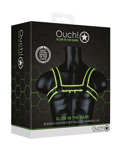 Shots America Ouch Chest Bulldog Harness, Glow in the Dark