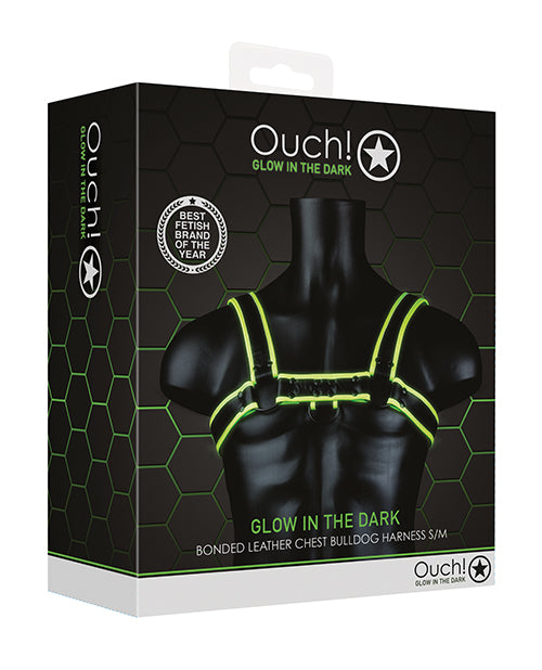 Shots Ouch Chest Bulldog Harness, Glow in the Dark