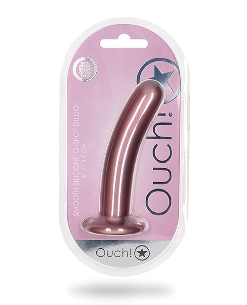 Shots Ouch! Smooth Silicone G-Spot Dildo, 6-Inch – Rose Gold