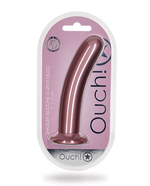 Shots Ouch! G-Spot Dildo, 7.1-Inch Liquid Silicone - Rose Gold