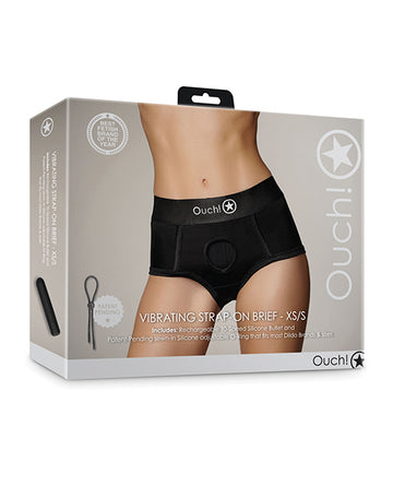 Shots America LLC OU826BLKXSS2 Vibrating Strap On Brief, Black, 10-Speed Bullet