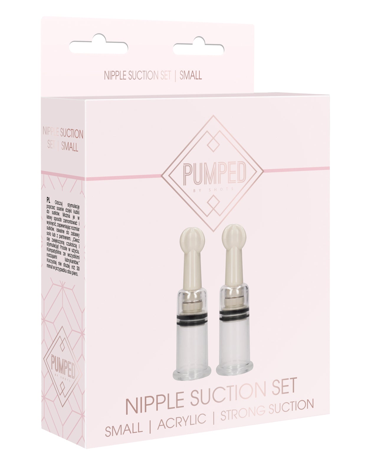 Shots Pumped Nipple Suction Set - Small Clear Acrylic, Phthalate-Free