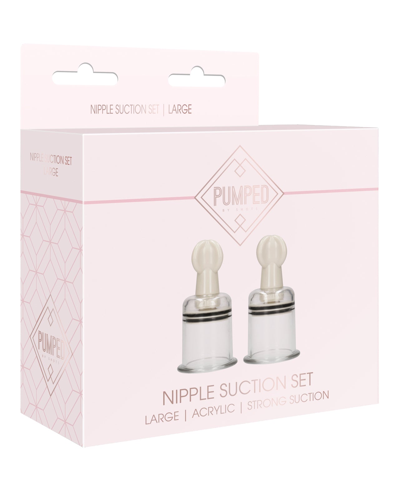 Shots Pumped Nipple Suction Set, Large Clear Acrylic – Phthalate-Free
