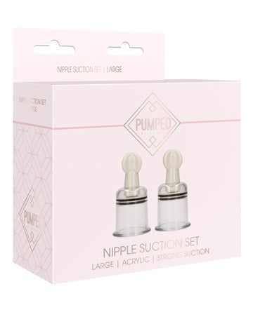 Shots Pumped Nipple Suction Set, Large Clear Acrylic – Phthalate-Free