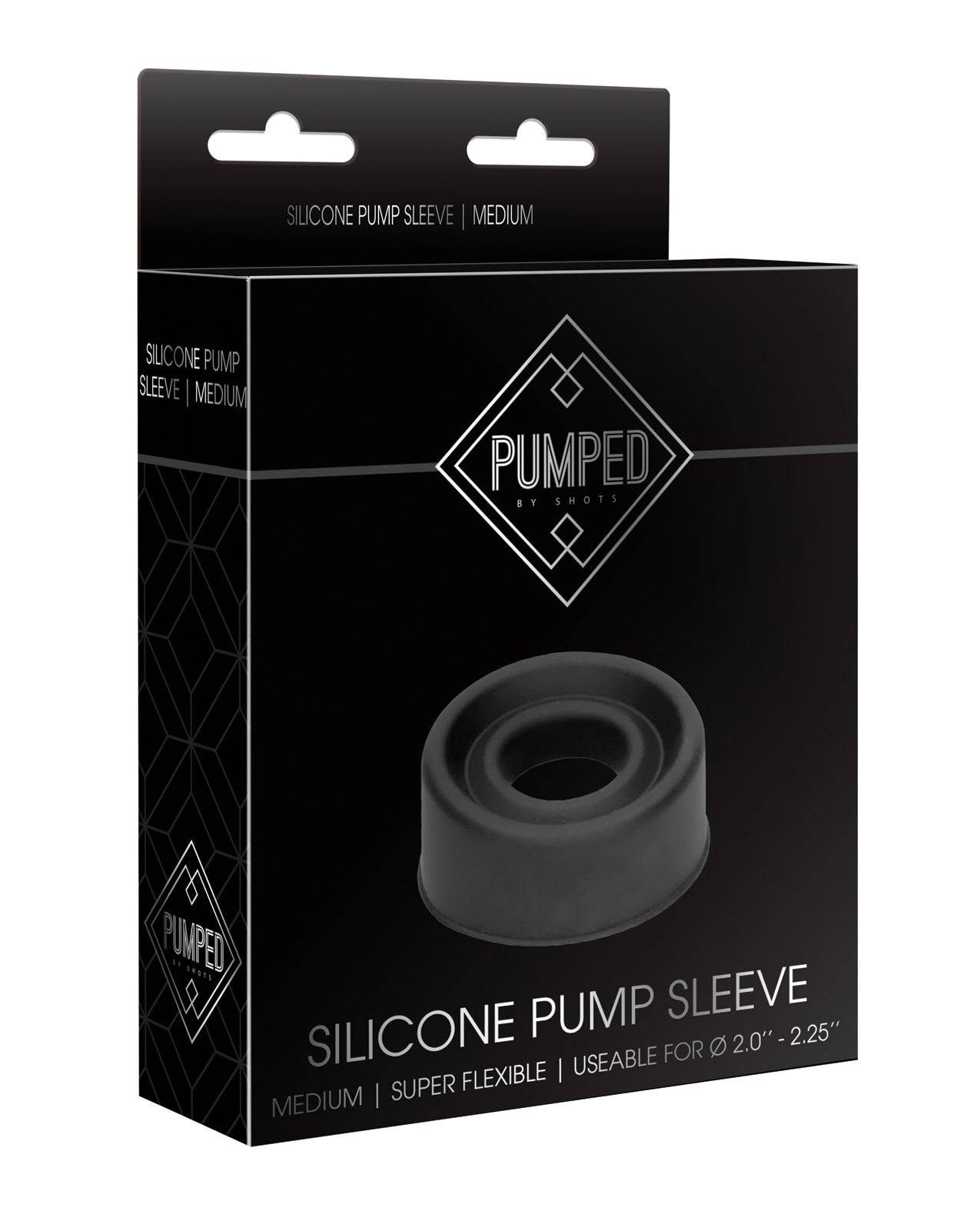 Shots America LLC PMP027BLK Shots Pumped Sleeve Medium, Black Silicone