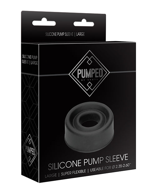 Shots America LLC PMP028BLK Pumped Sleeve Large, Black Silicone