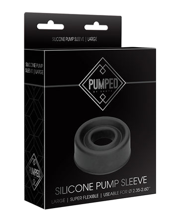 Shots America LLC PMP028BLK Pumped Sleeve Large, Black Silicone