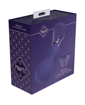 Shots Pumped Sensual Rechargeable Vulva & Breast Pump, Purple