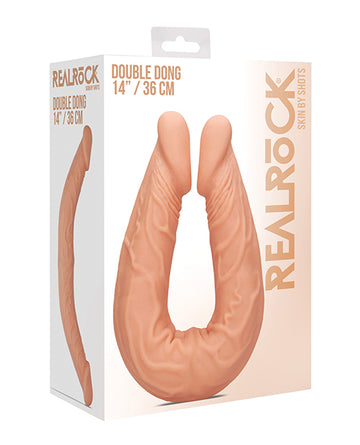 Shots America RealRock Double Dong, 14-inch, Phthalate-Free TPE