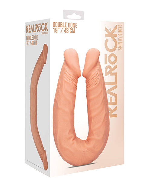 Shots RealRock Double Dong, 18.11" Insertable, Body-Safe TPE