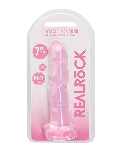Shots America REA110PNK RealRock Crystal Clear Dildo, 7-inch