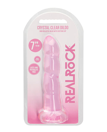 Shots America REA110PNK RealRock Crystal Clear Dildo, 7-inch